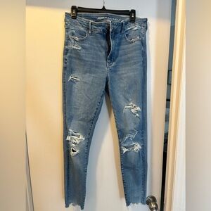 American Eagle Outfitters Blue Distressed Jeans
